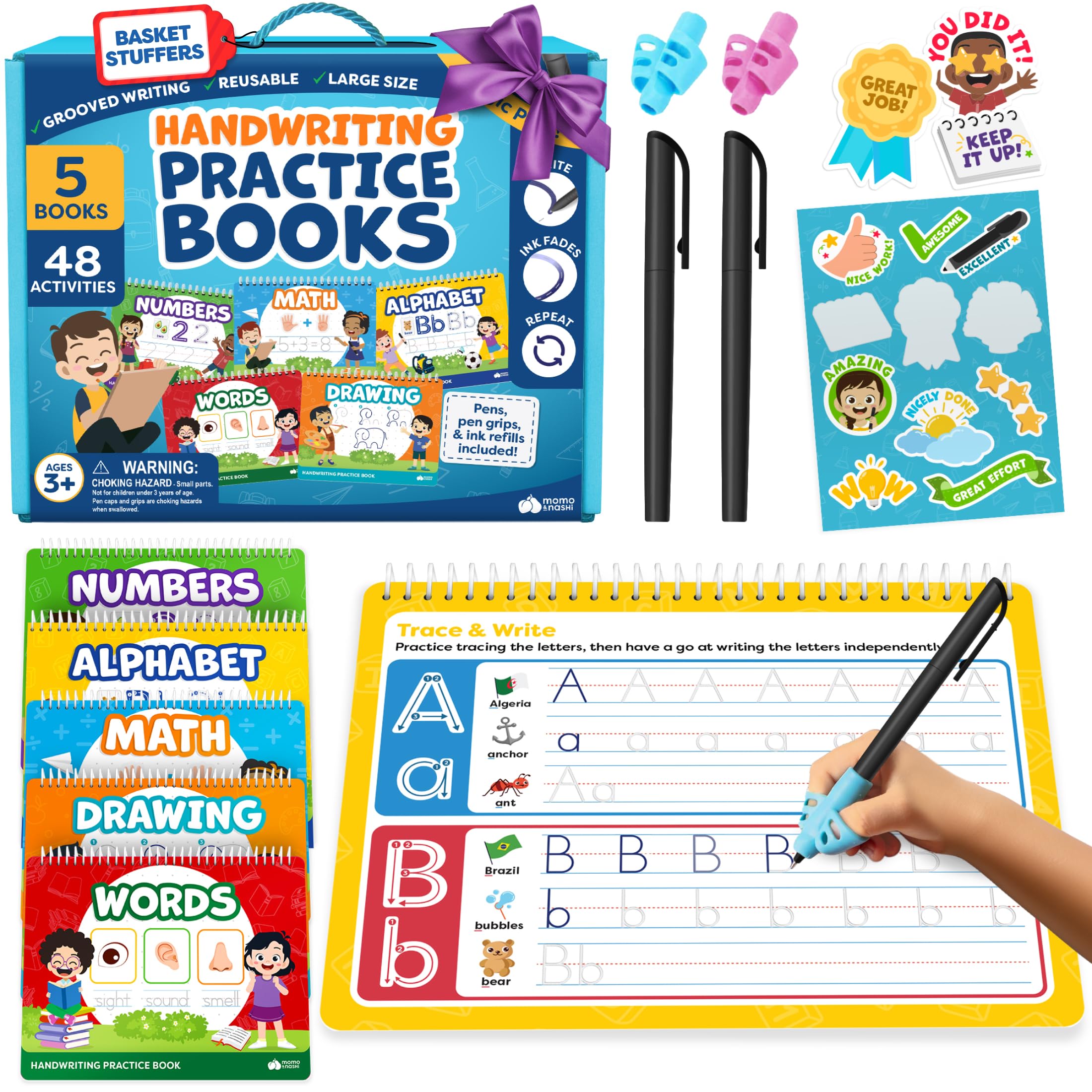 Momo & Nashi Magic Grooved Practice Set Cover fosters confident early handwriting