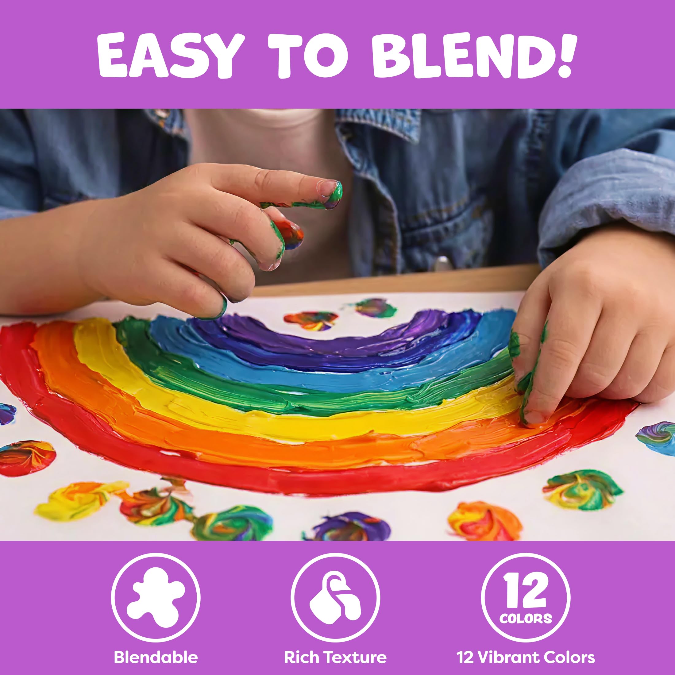 Momo & Nashi rich creamy paint texture loved by toddlers for sensory play