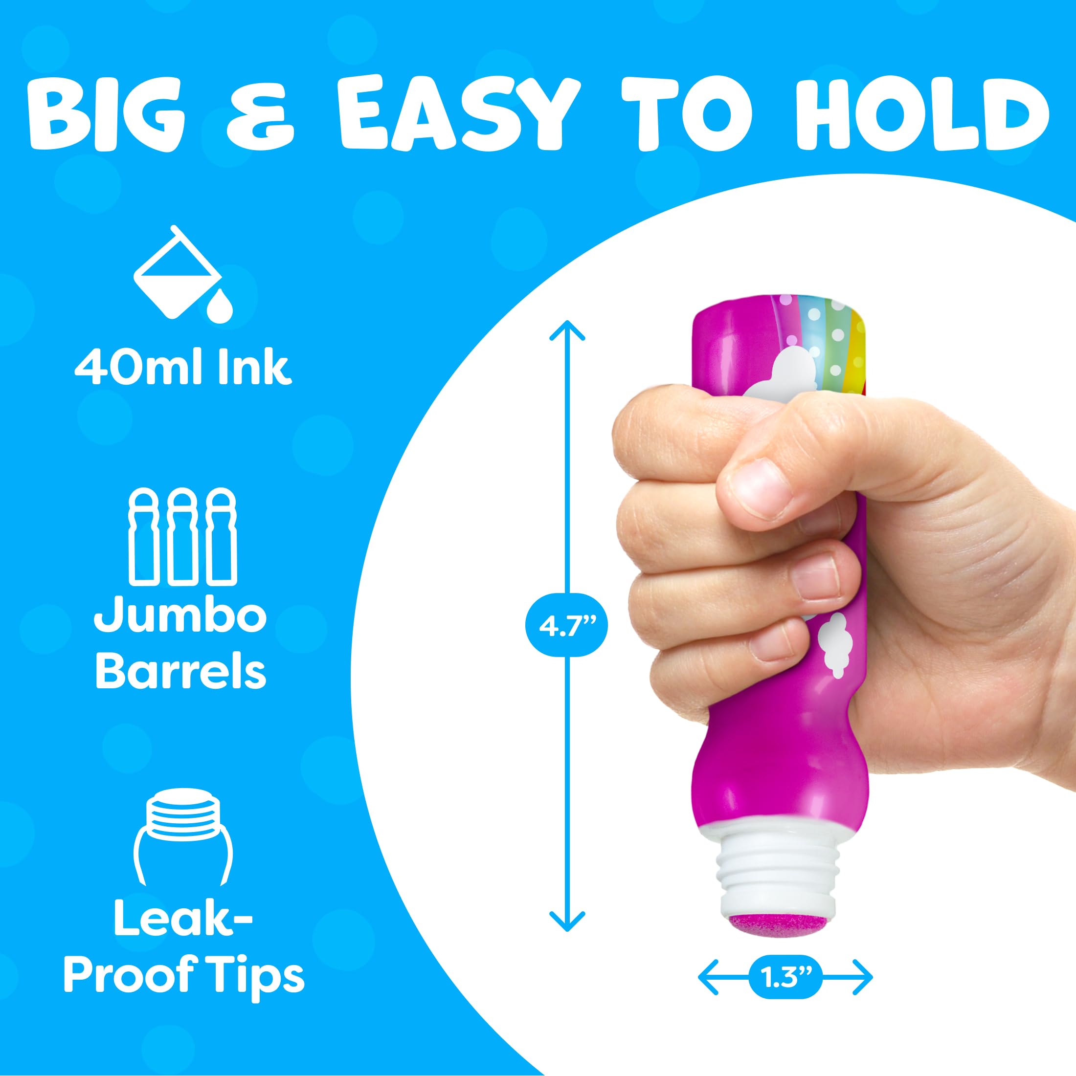 Stencil plate included for guided dot art projects