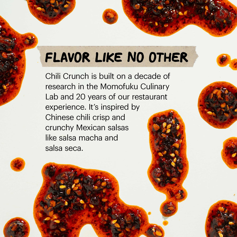 Momofuku Chili Crunch dish with sauce, showcasing depth and heat.