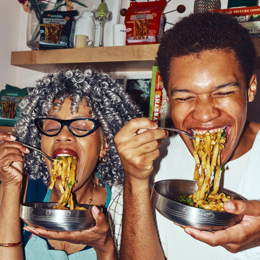 MOMOFUKU noodles with 10g protein per serving.