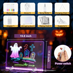 Momozzle LED drawing board featuring eight color backlight for vibrant drawings.