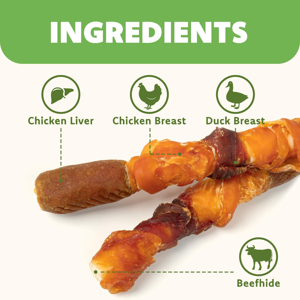 MON2SUN rawhide chew close-up showing natural meat wrapping