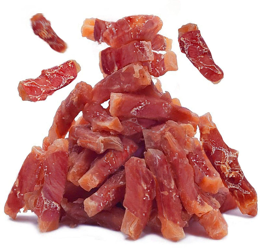 MON2SUN Duck Wrapped Sweet Potato Dog Treats pack with resealable bag for fresh snacking.
