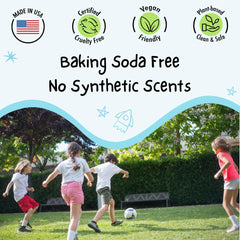 Child applying Mona Unscented deodorant for everyday comfort
