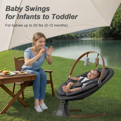 Monamii baby swing remote control panel allows effortless adjustments during naps