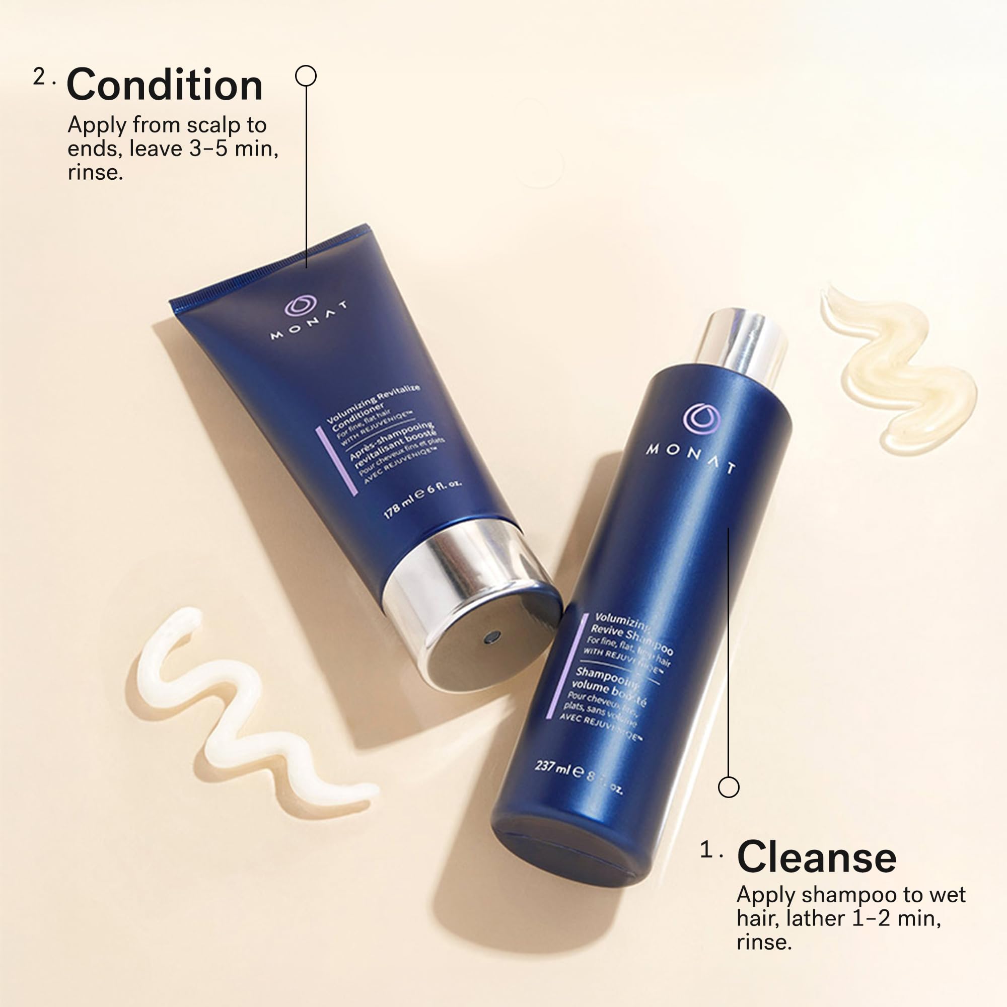 MONAT vegan sulfate-free label visible on packaging signaling clean beauty.