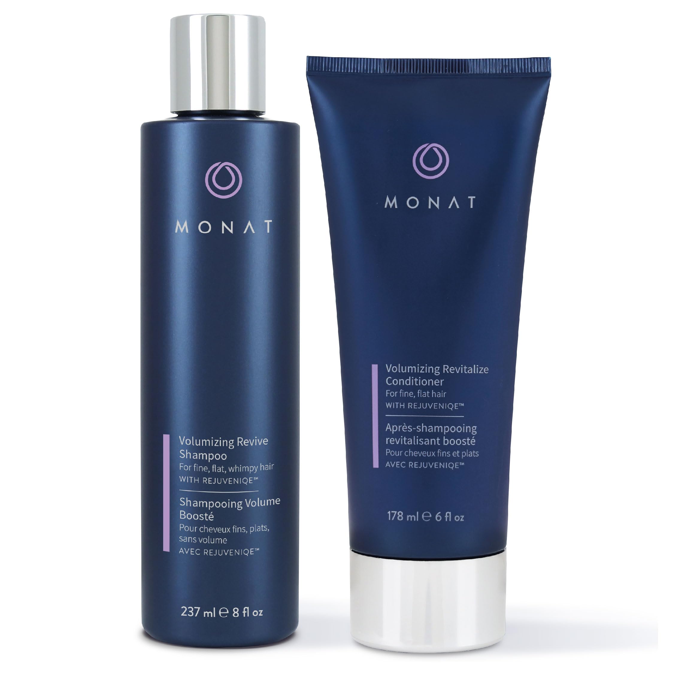 MONAT Volumizing Shampoo bottle with pump delivering lift for fine hair.