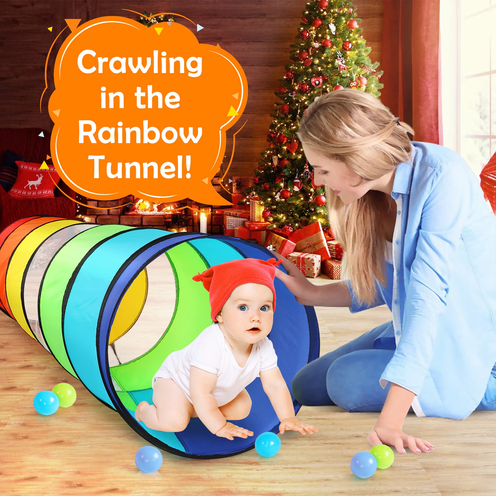 Moncoland play tunnel is pet-friendly for safe indoor exploration