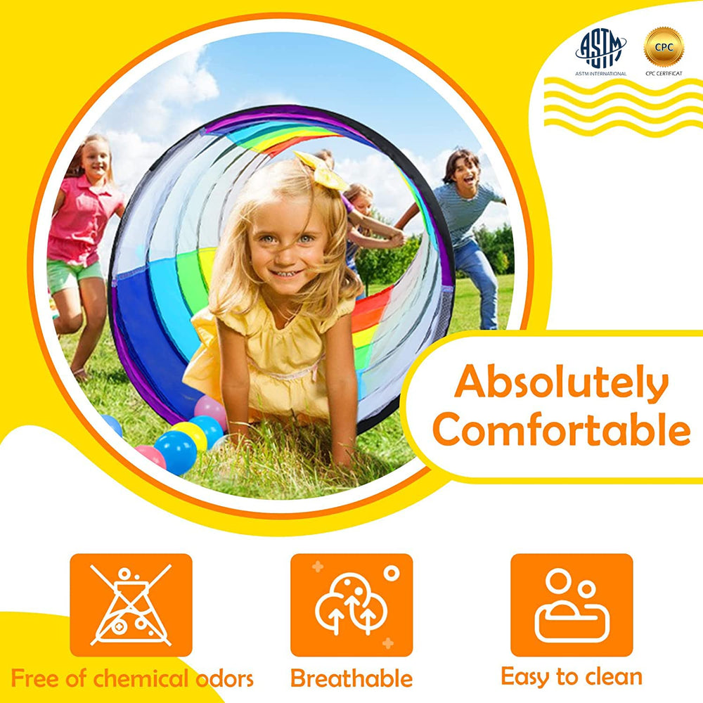 Moncoland rainbow colors tunnel boosts visual learning and cheerful play