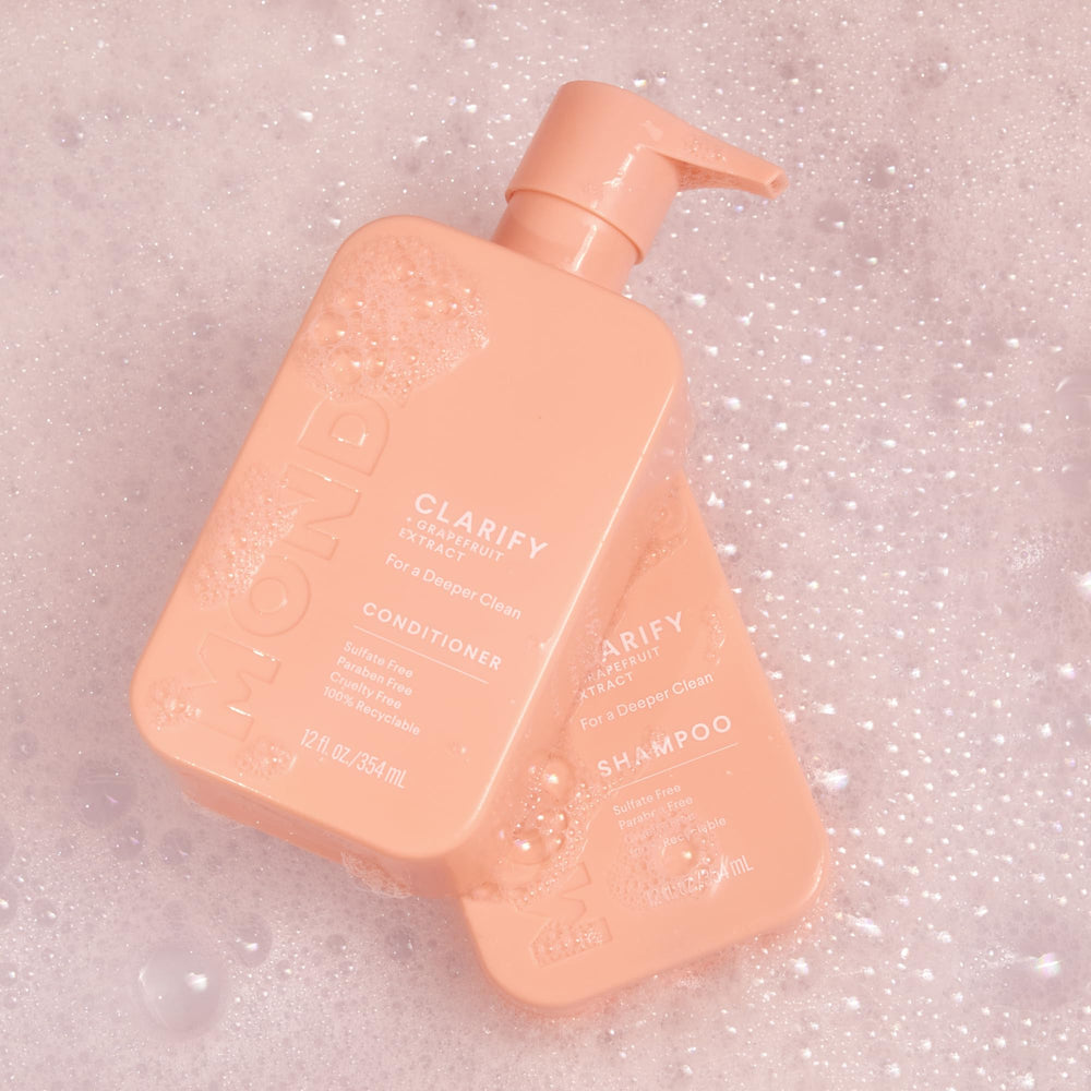 Shampoo bottle on bathroom counter ready for daily use