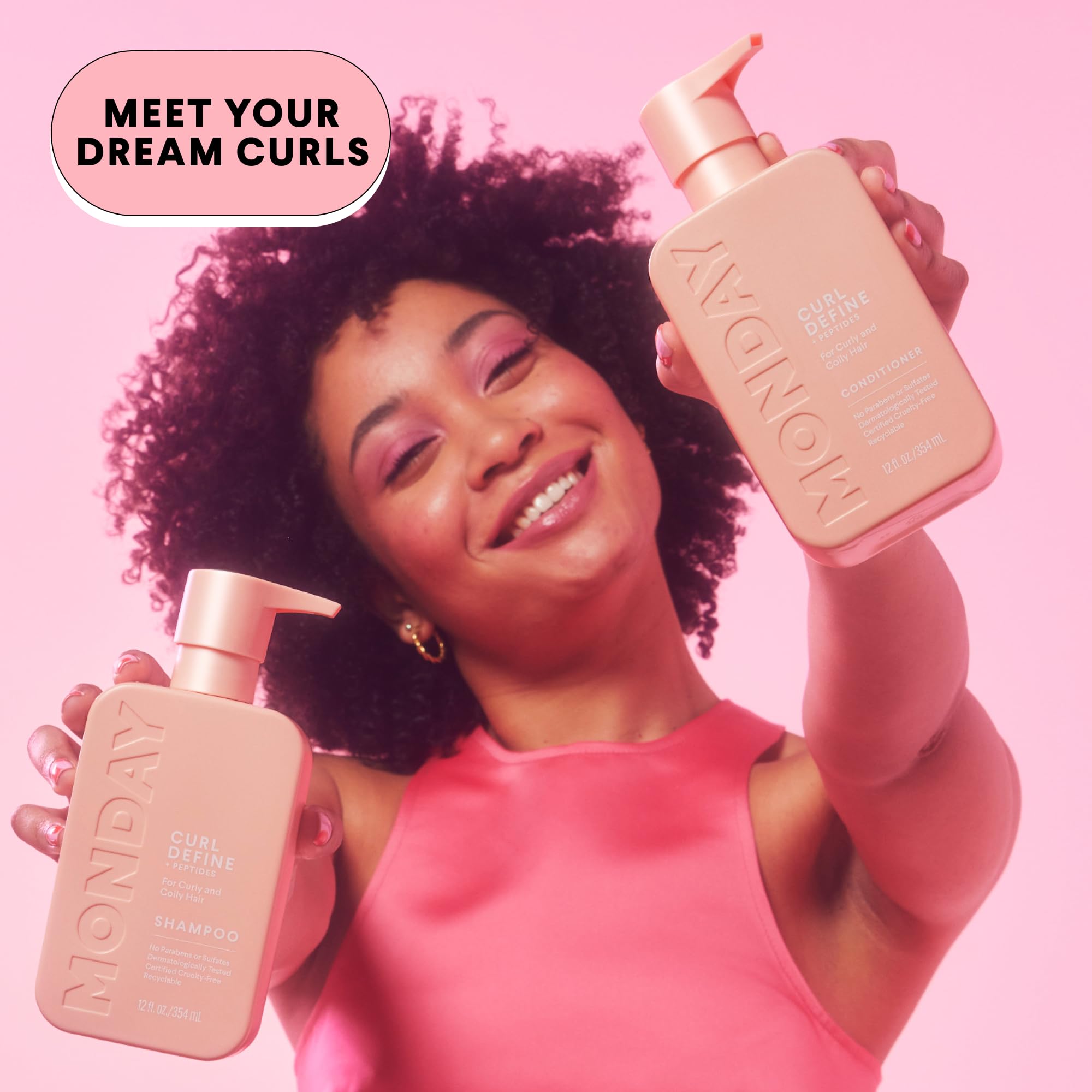 Coconut oil detail on CURL DEFINE product highlighting hydration and shine for curls