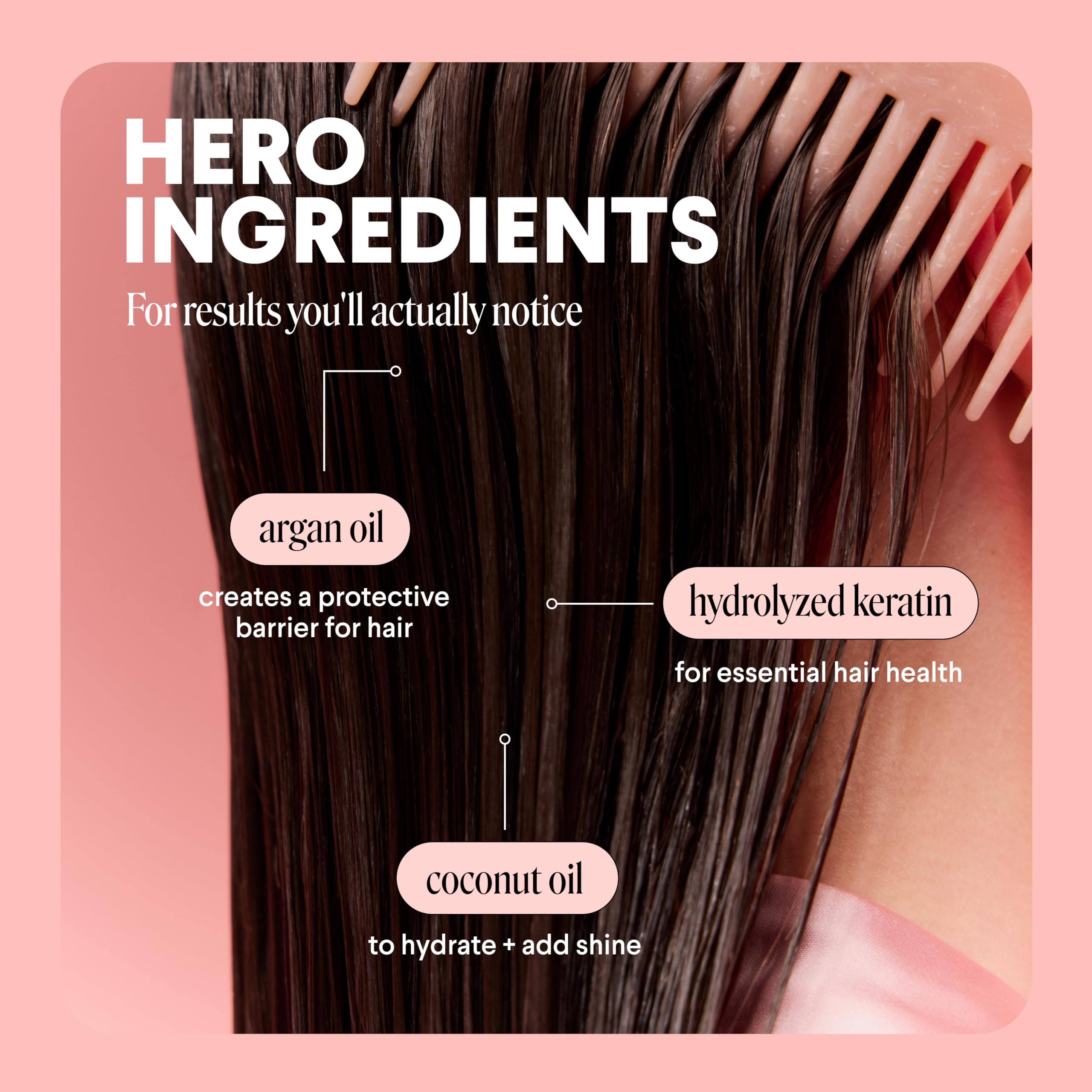 MONDAY Haircare Keratin and Argan Oil ingredients highlight nourishing care