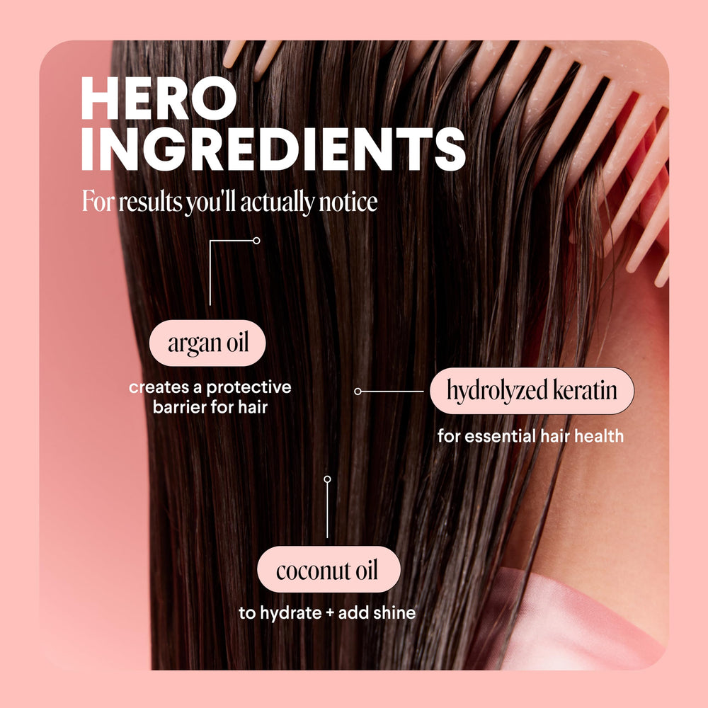 MONDAY Haircare Keratin and Argan Oil ingredients highlight nourishing care