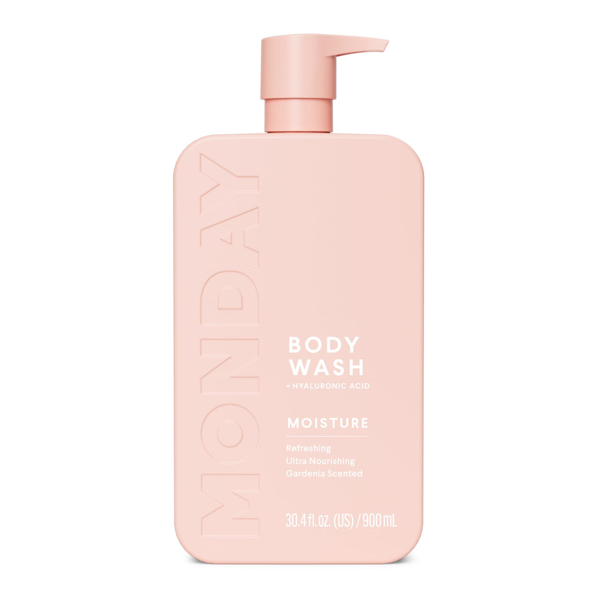 MONDAY Haircare MOISTURE bottle front shows Fresh Gardenia scent for daily hydration.