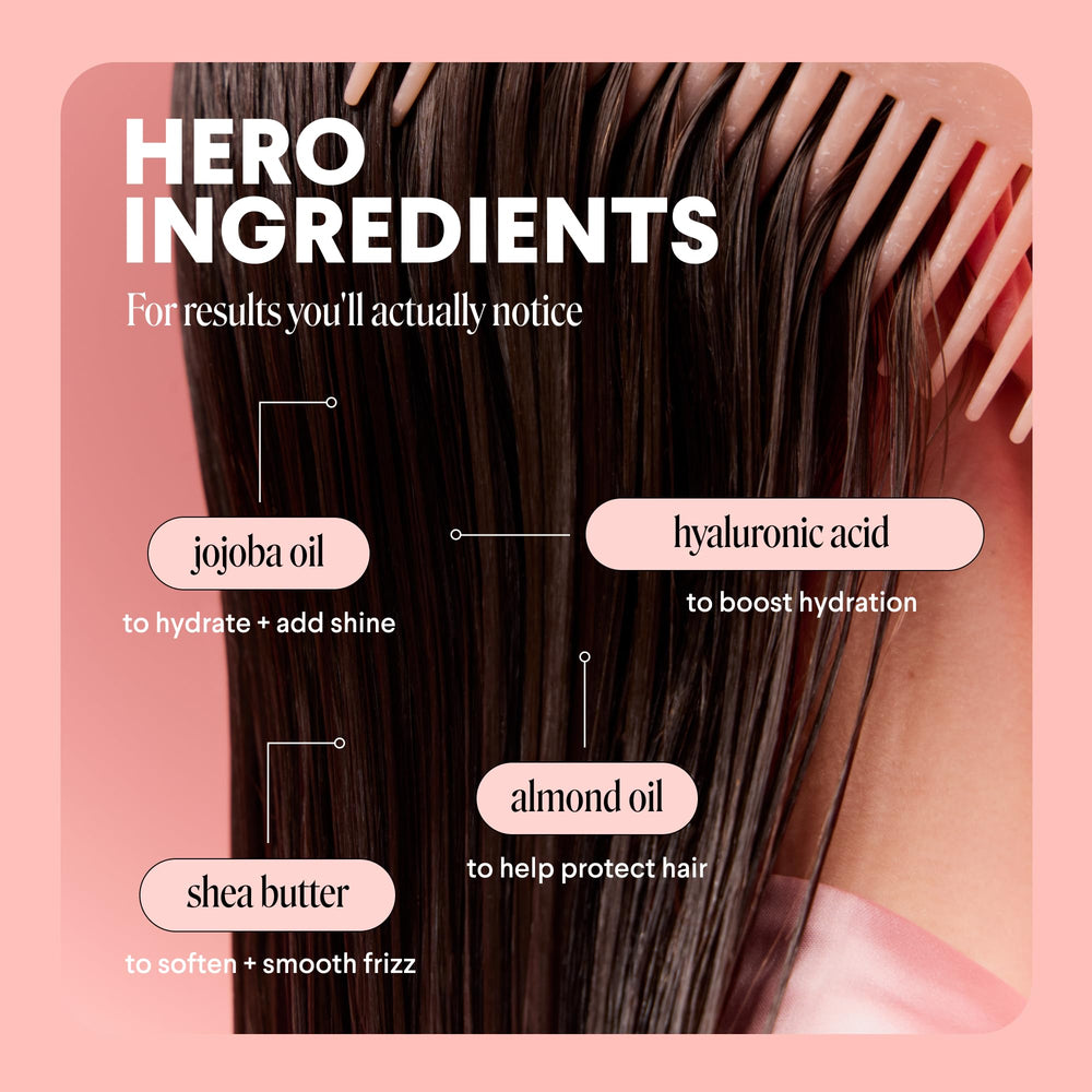 MONDAY Haircare MOISTURE Leave-In ingredients close-up featuring hyaluronic acid