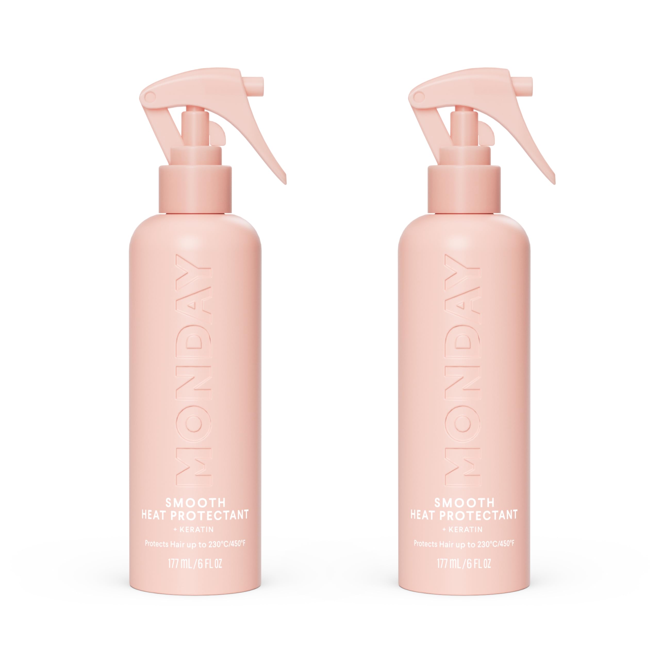 MONDAY Haircare SMOOTH heat protectant bottle shielding heat during styling