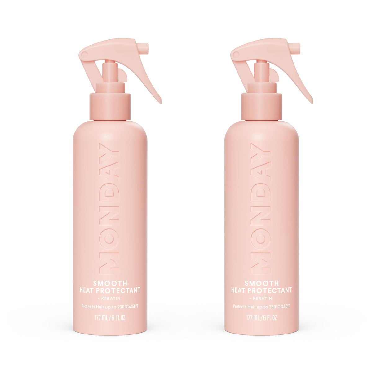 MONDAY Haircare SMOOTH heat protectant bottle shielding heat during styling