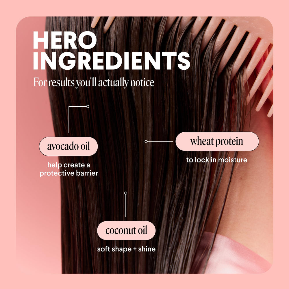 MONDAY Haircare Smooth Wheat Protein visual highlights moisture retention.