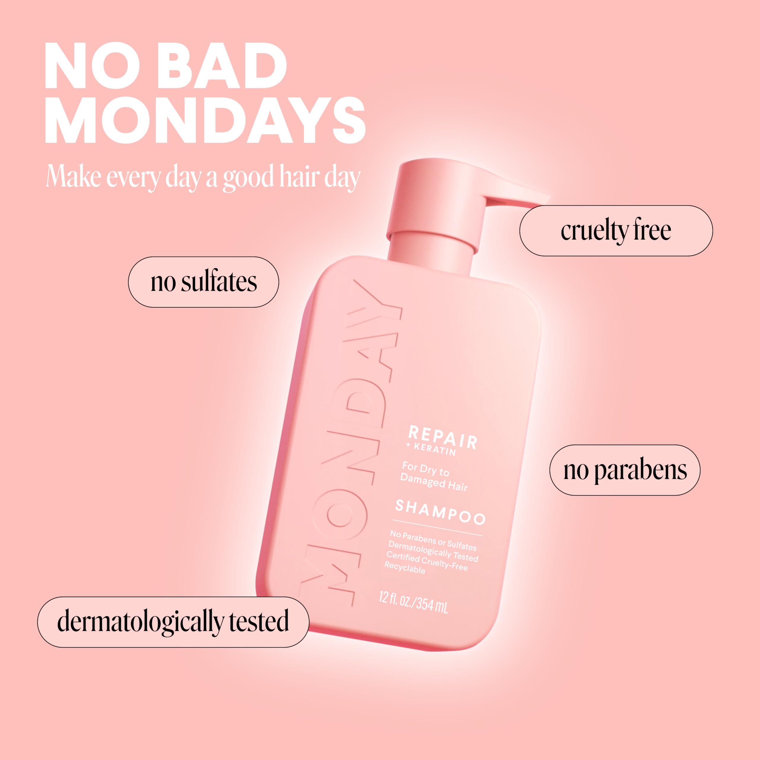 MONDAY Haircare Three-step routine for refreshed shine and manageability