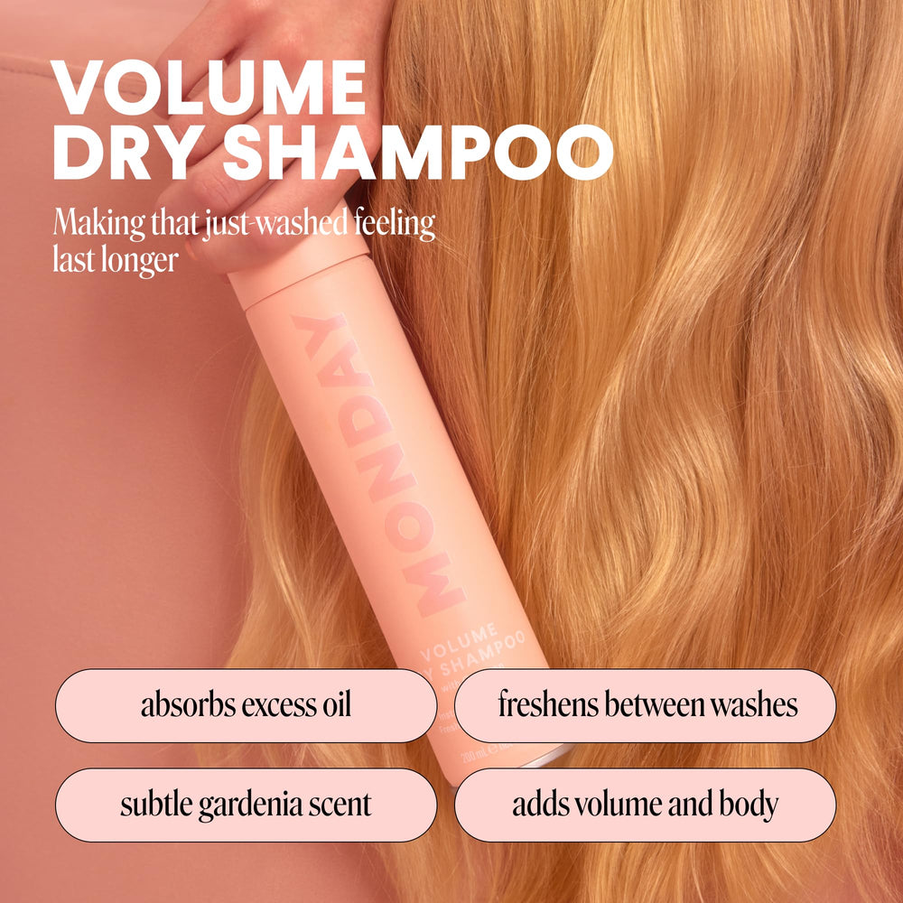 Hair with added texture and volume after using the dry shampoo