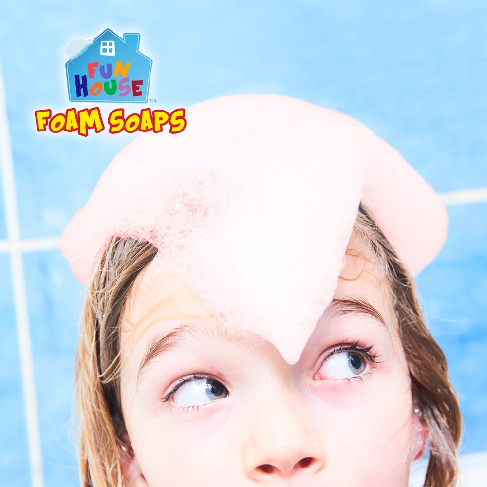 Moneysworth & Best Fun House foam soap spray captures playful foam for creative shapes.