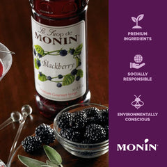 Monin Blackberry Syrup in a cocktail, showing smooth berry sweetness