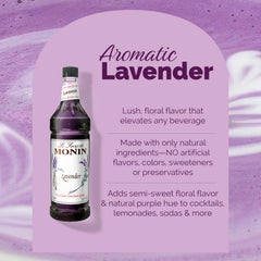 Monin Lavender Syrup added to a latte for a floral aroma