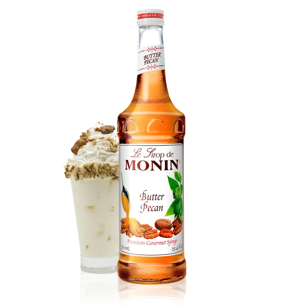 Monin Salted Caramel Syrup bottle front showing premium packaging and flavor promise.