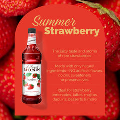 Monin Strawberry Syrup added to tea for fruity sweetness and aroma