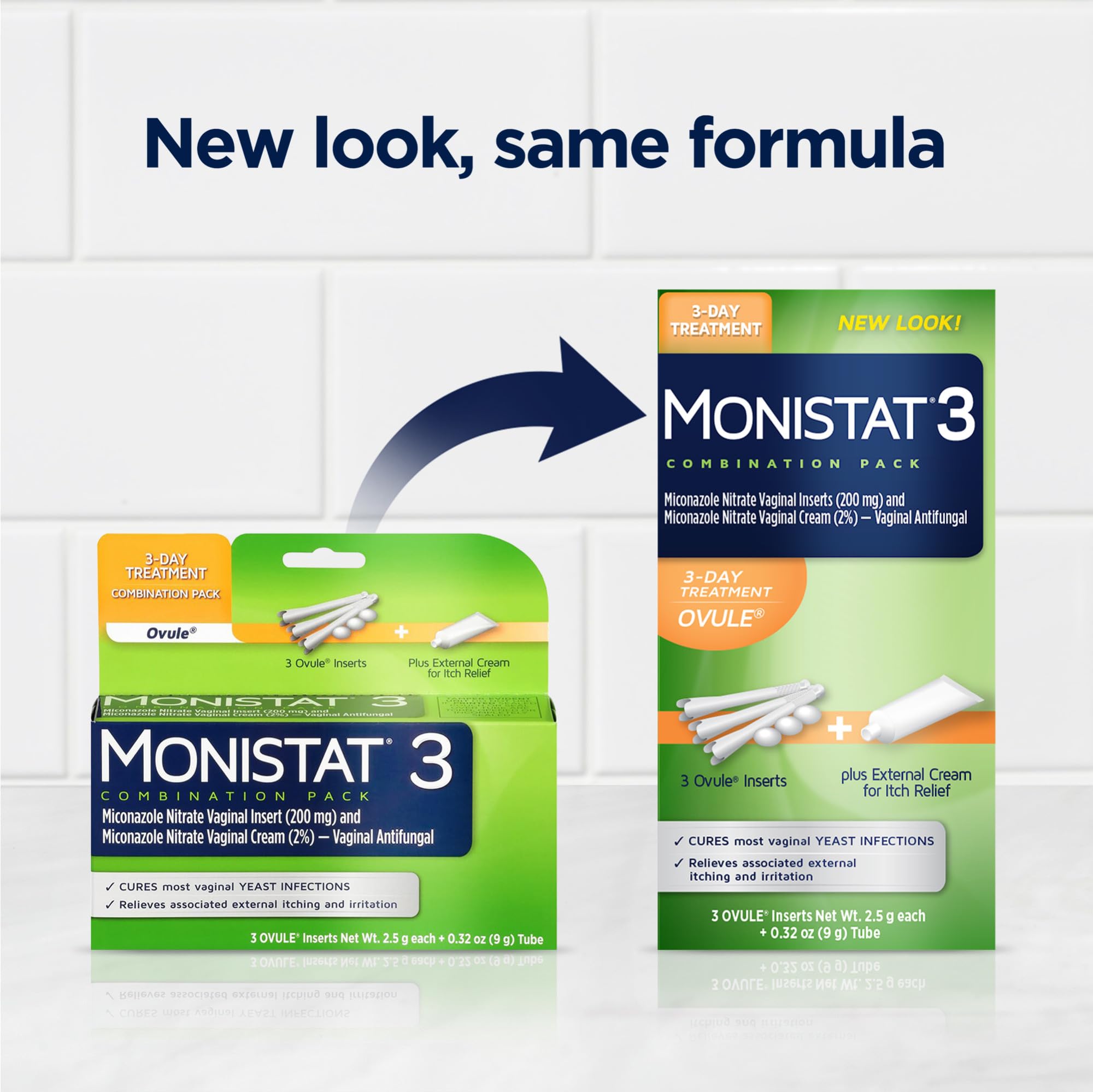 Monistat 3-Day applicators pack shown for easy at-home treatment