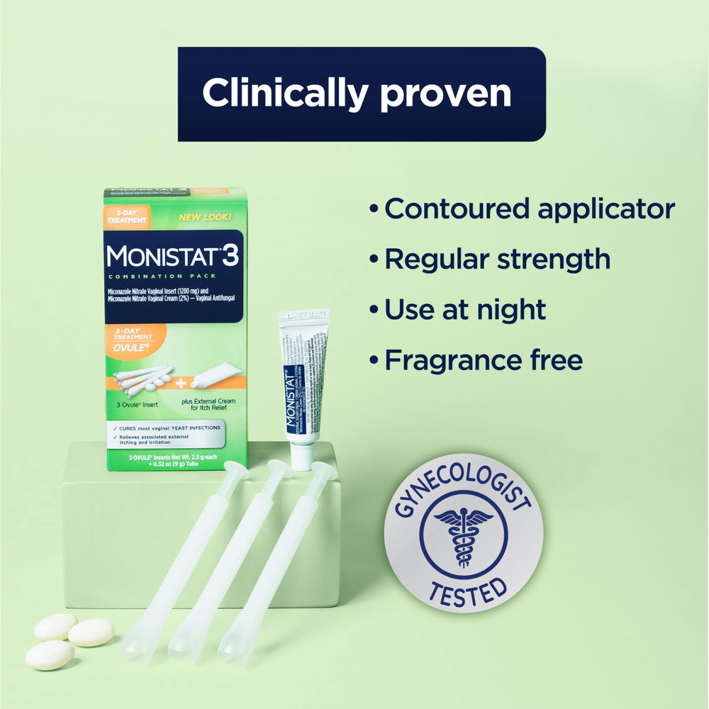 Monistat 3-Day ovule dispense detail in kit