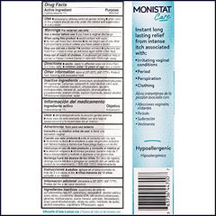 Monistat maximum-strength anti-itch cream bottle for long-lasting relief.