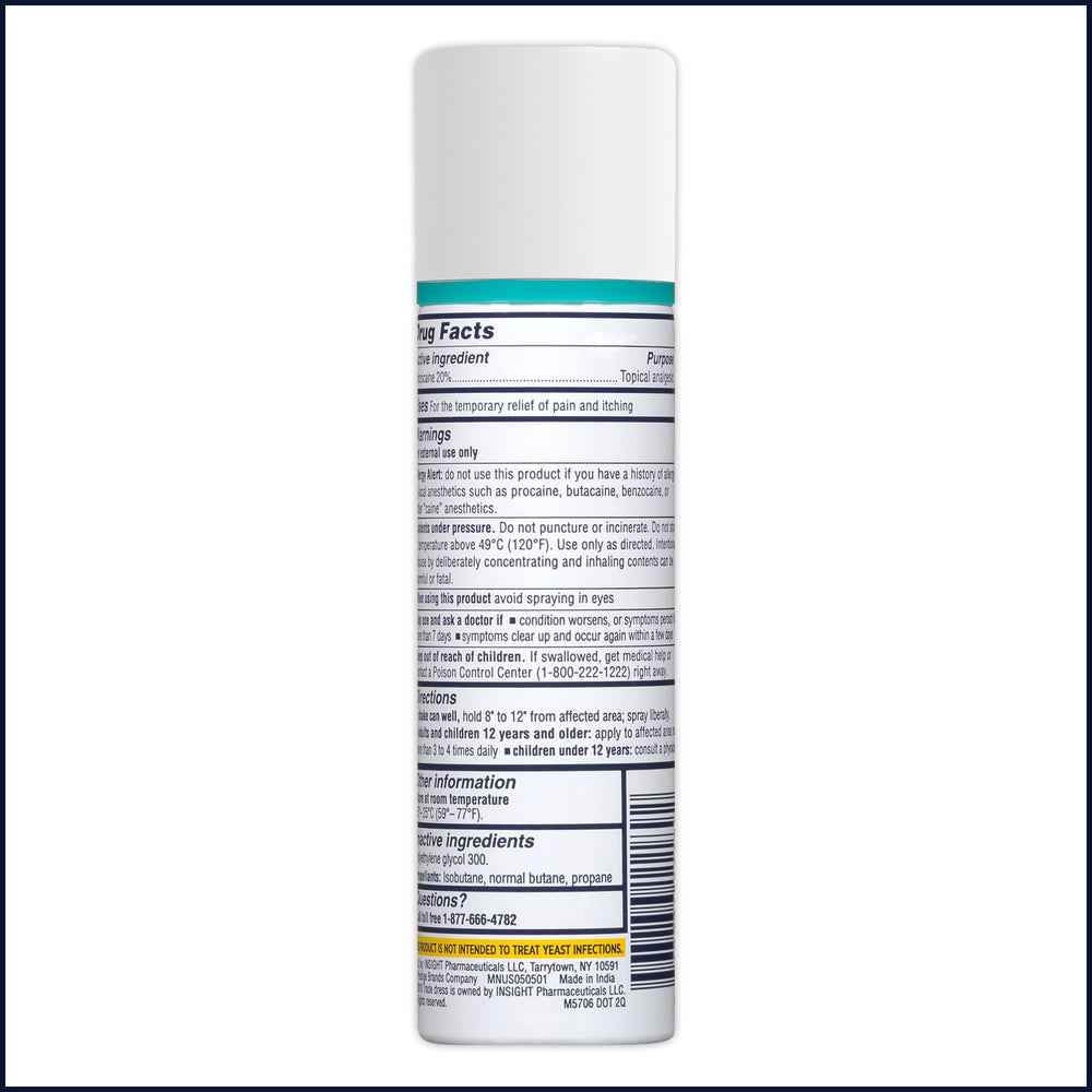 Discreet feminine care spray offering comfort during daily activities.