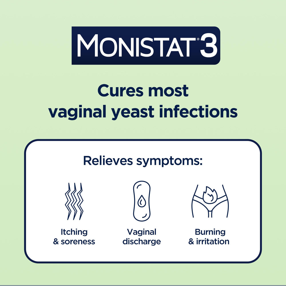 Monistat overnight suppository with a disposable applicator for nighttime use.