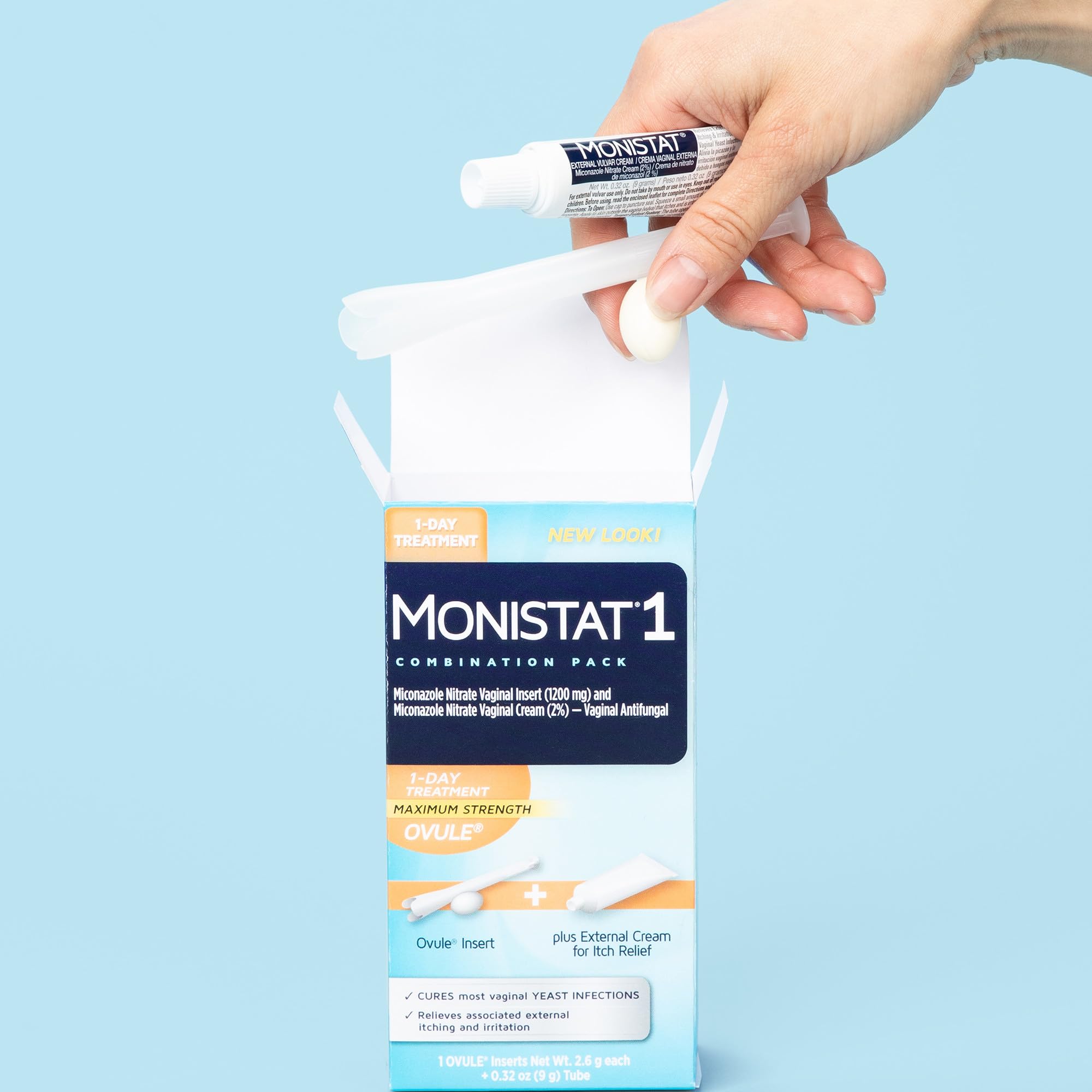 Monistat product used at home for on-the-go care.