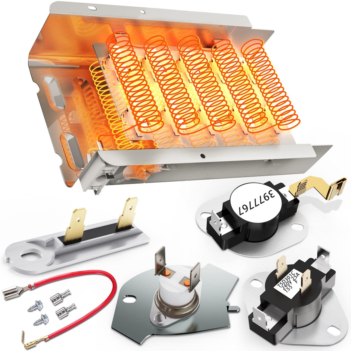 MONKEMON 279838 dryer heating element with all-in-one kit for DIY repairs.
