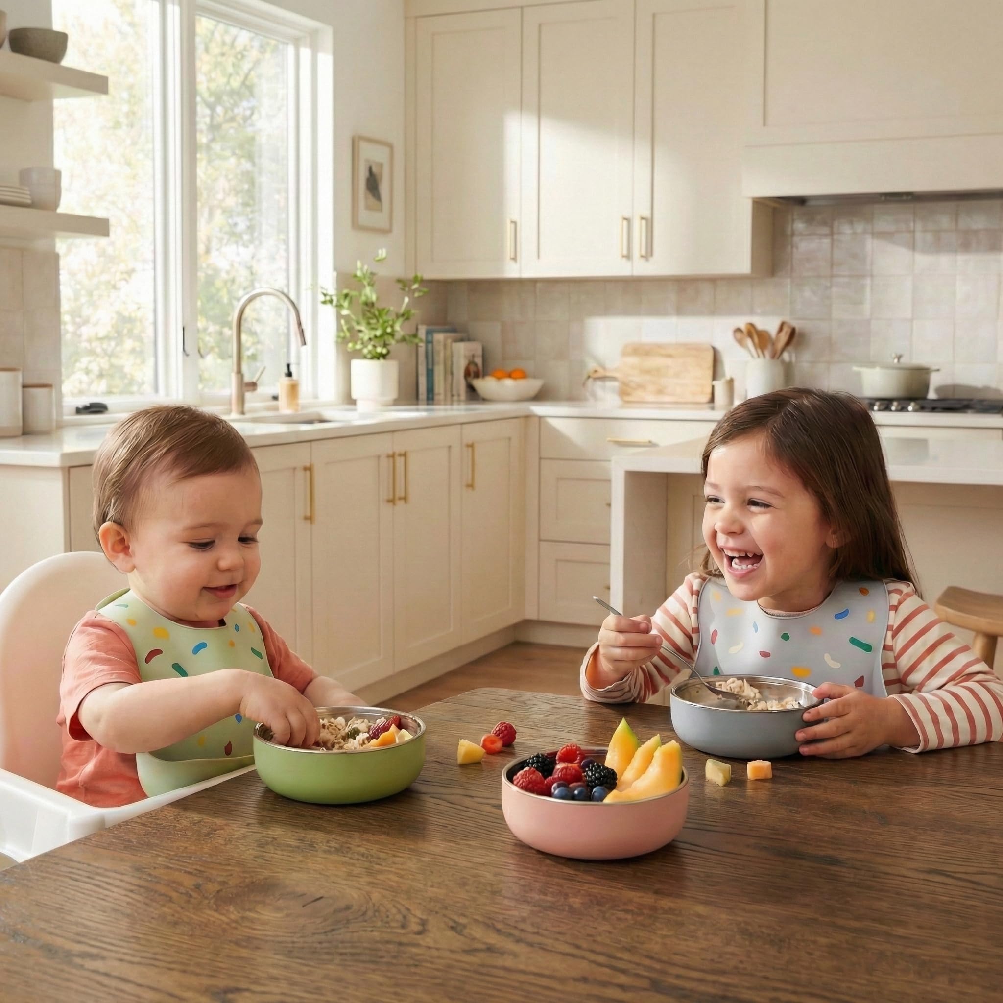 Monkey Proof bowl with stainless steel core for durability