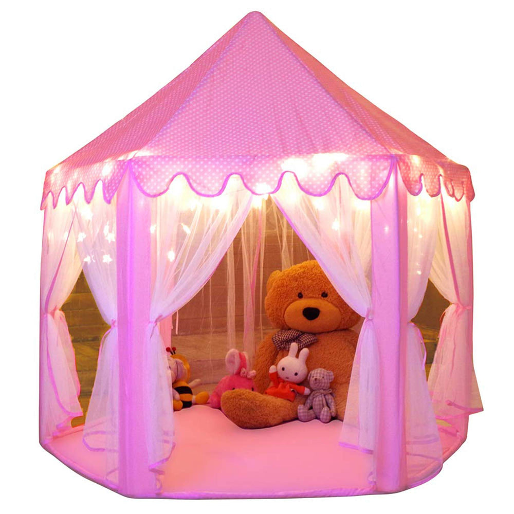 Monobeach Princess Tent shows a royal castle exterior for imaginative indoor play