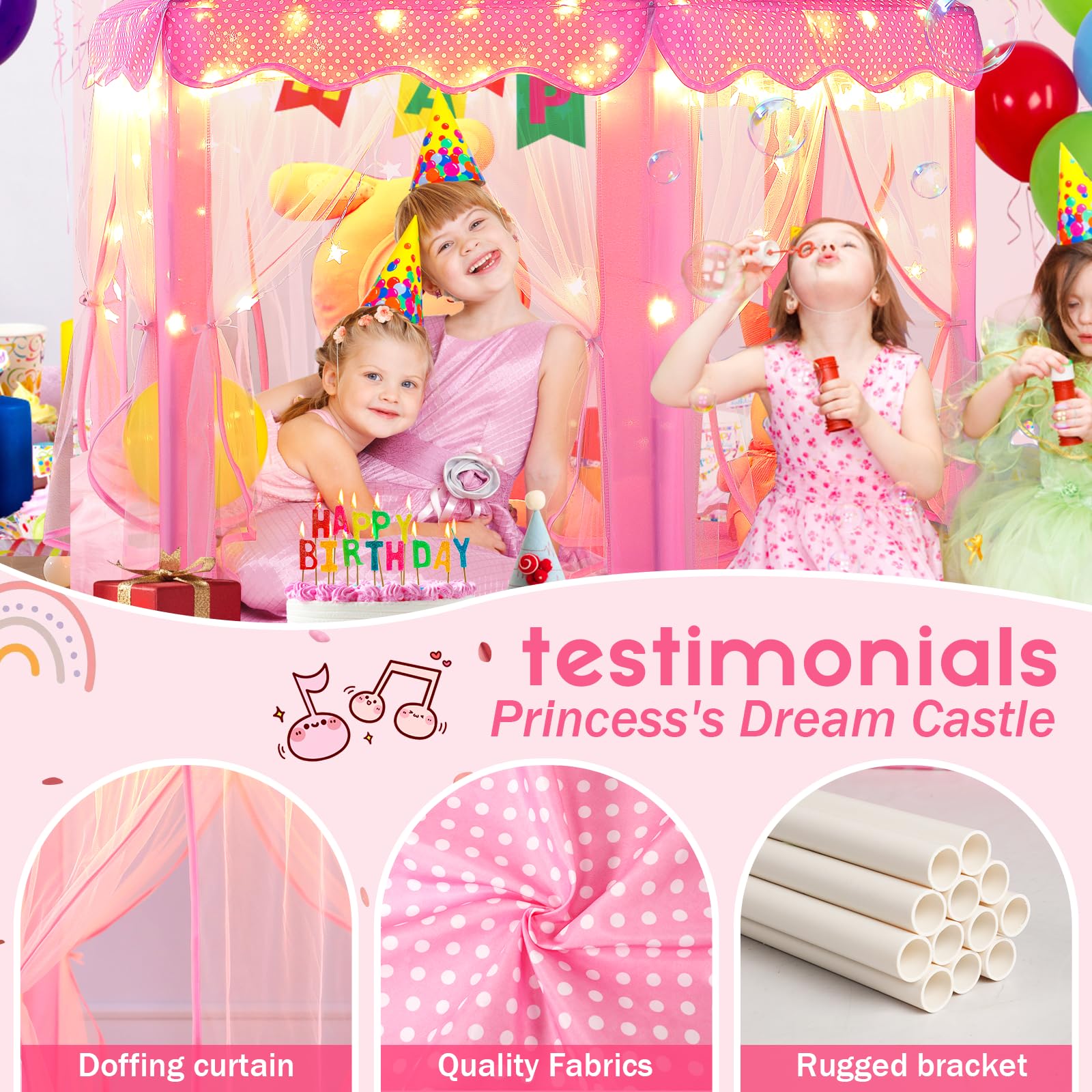 Monobeach Princess Tent polyester taﬀeta close-up for durability and care