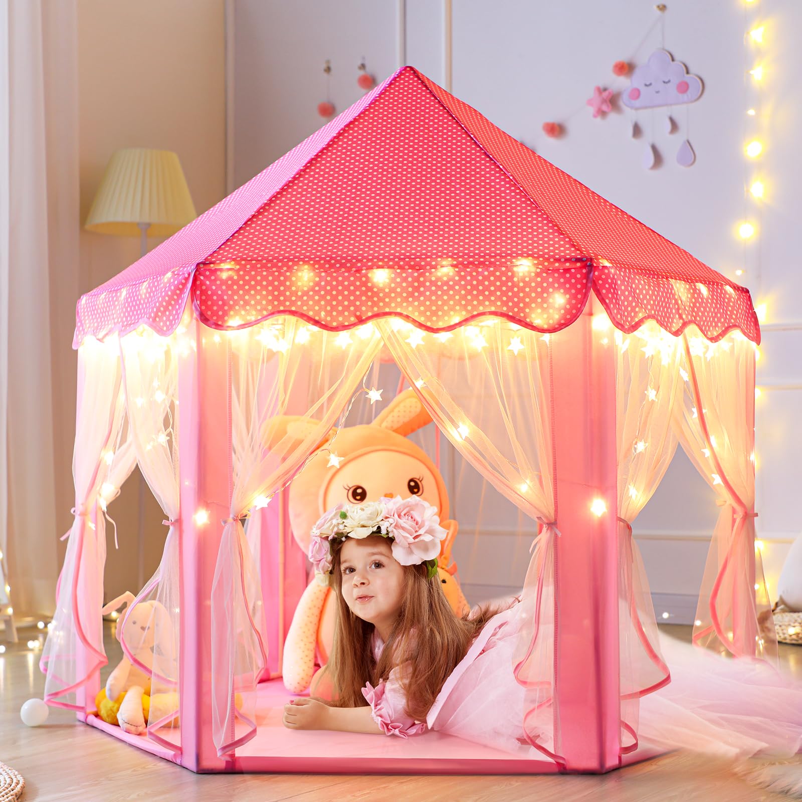 Monobeach Princess Tent star lights included as a gift