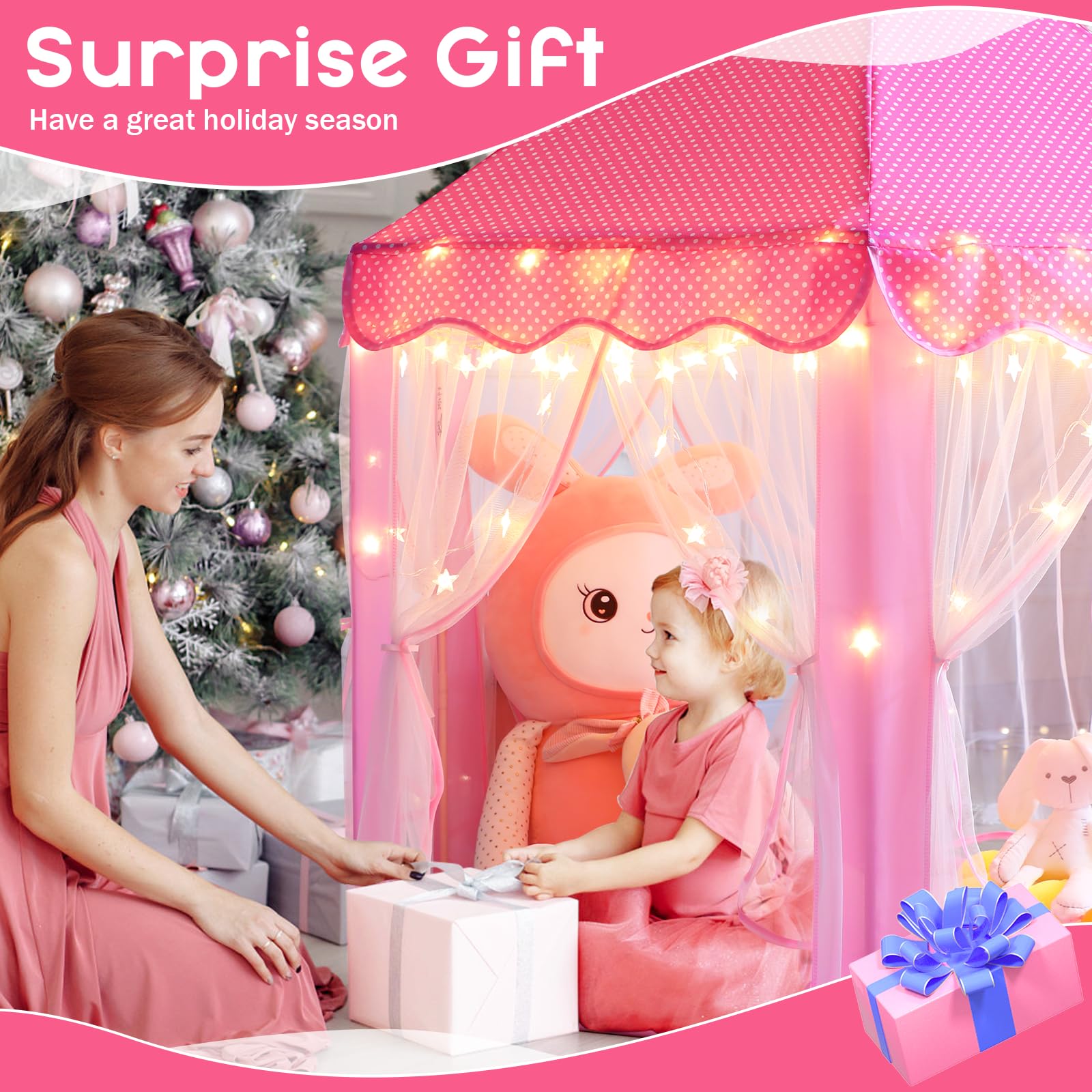 Monobeach Princess Tent star lights inside create a cozy glow for stories