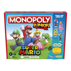 Monopoly Junior Super Mario Edition board game front view, ideal for fun family game nights.