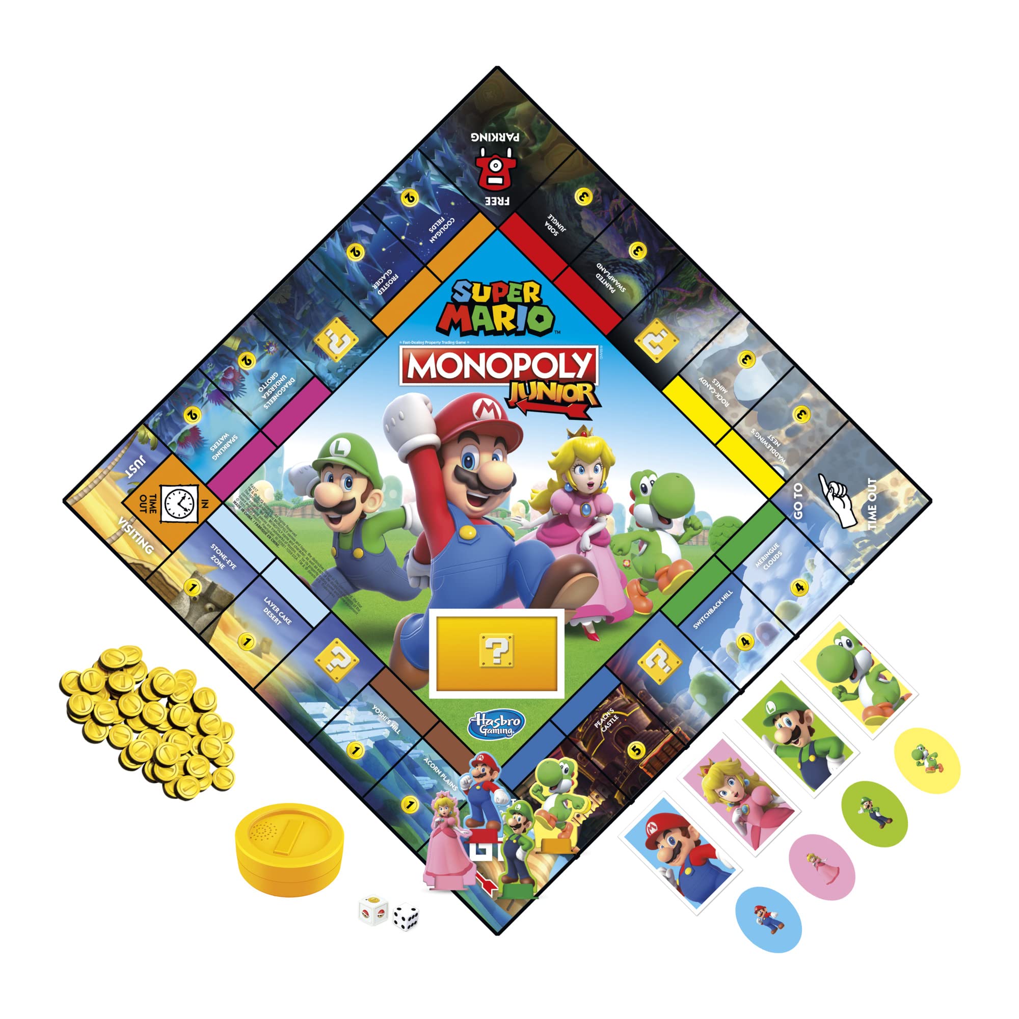 Monopoly Junior Super Mario Edition Mario character piece ready for play.