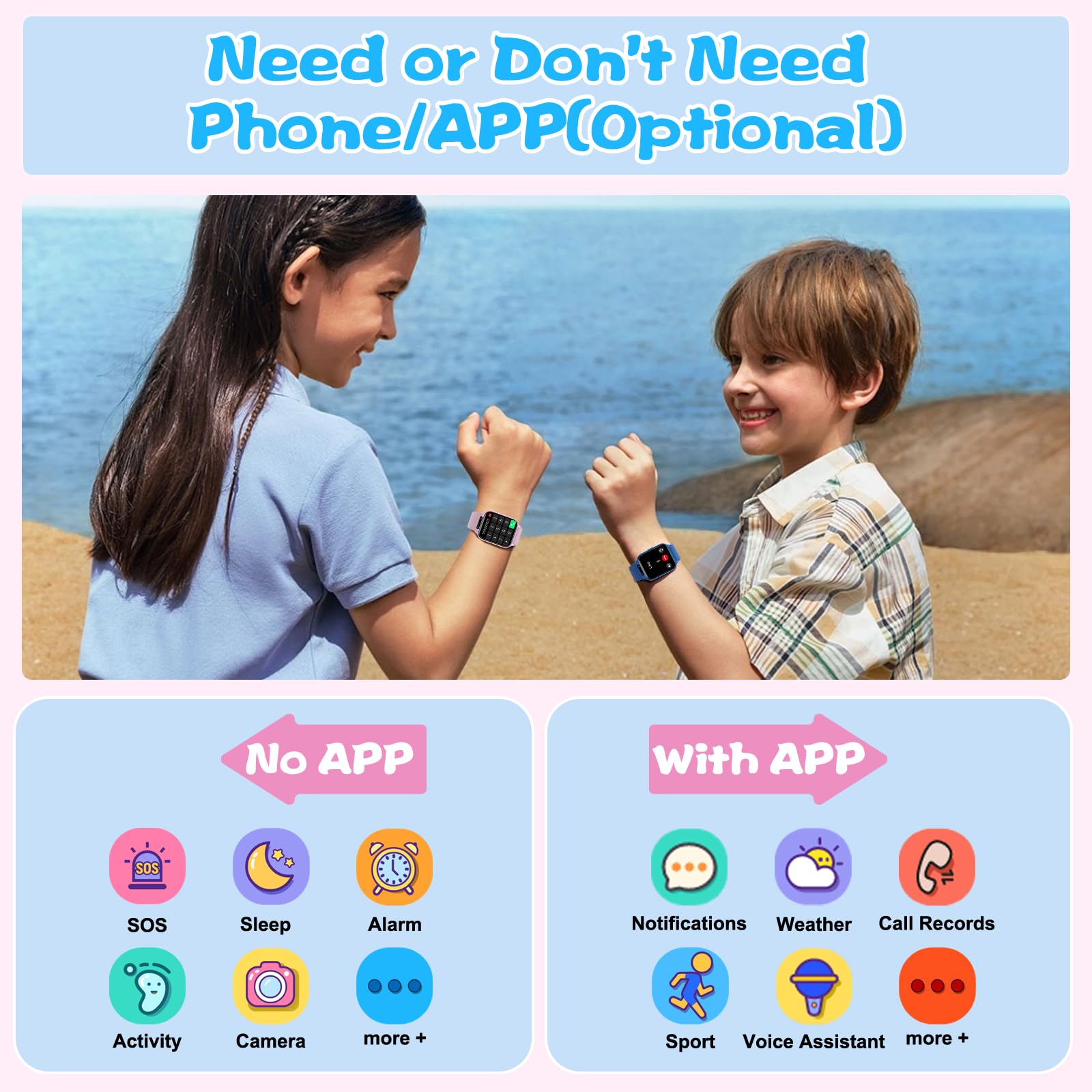 Monowul Kids Smart Watch heart rate view for real-time awareness