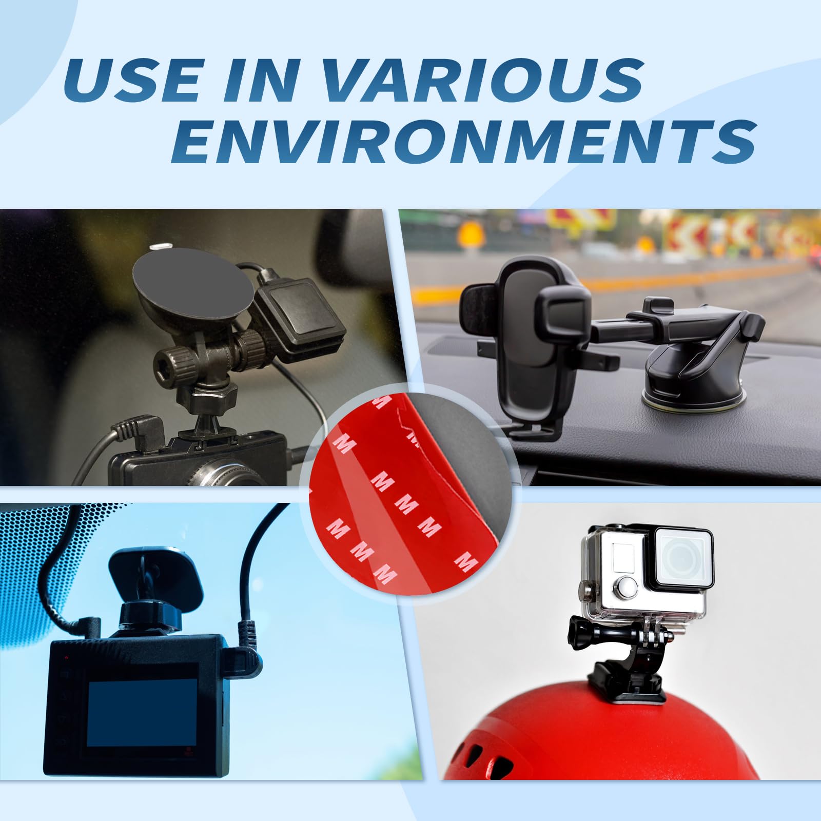 Monsensiy adhesive pads can be cut to size for flexible in-car setups.