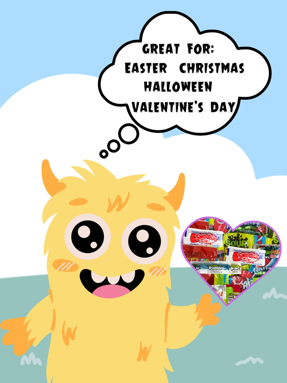 Monster Candy fruity-hard-candy-collection: bright wrappers, long-lasting sweetness for treat stations.