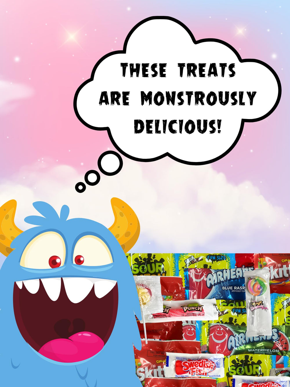 Monster Candy pinata-candy-bulk: fun, individually wrapped treats ready to stuff piñatas.