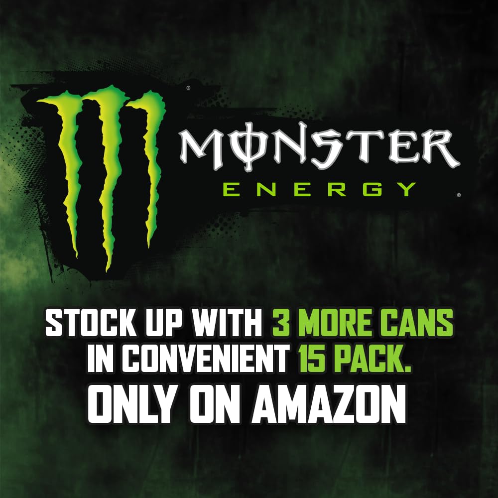 Monster Energy Green Original can on ice-cold surface for instant refreshment