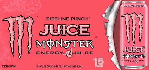 Monster Energy Juice Pipeline Punch back label shows ingredients and energy blend